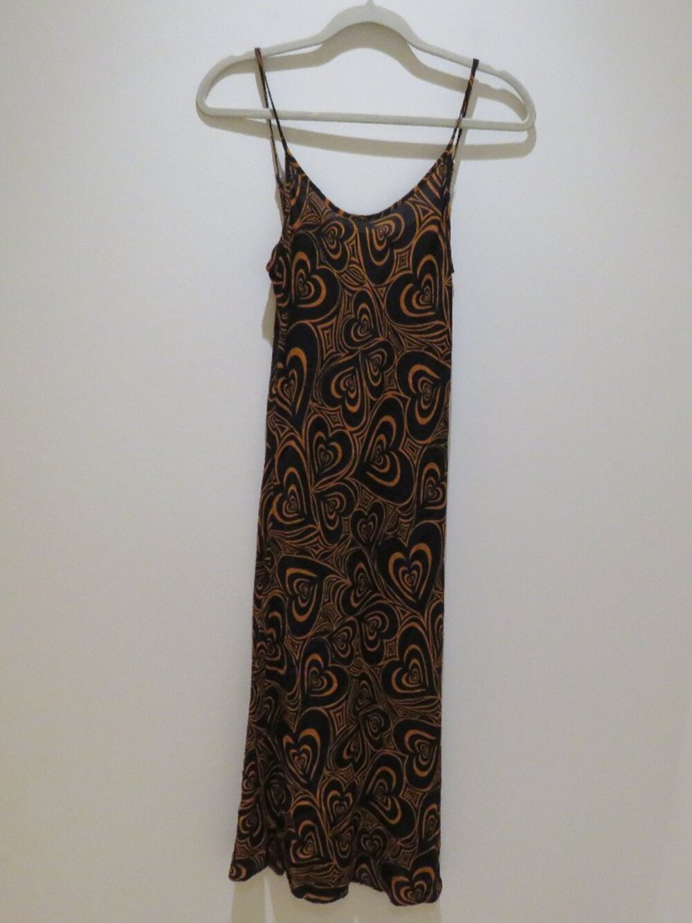 LISA SAYS GAH Wild Hearts Midi Slip Dress Small 90s Friends Indie Whimsy - Picture 10 of 15